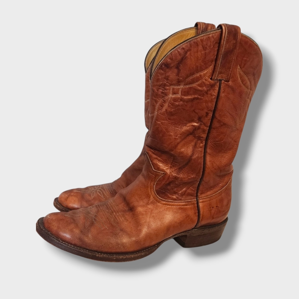 Tony Lama Brown Leather Cowboy Boots